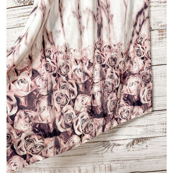 Asos Women's Floral Sleeveless Asymmetrical Hem Dress Ombré Pink Cream Size 4 - Picture 5 of 12